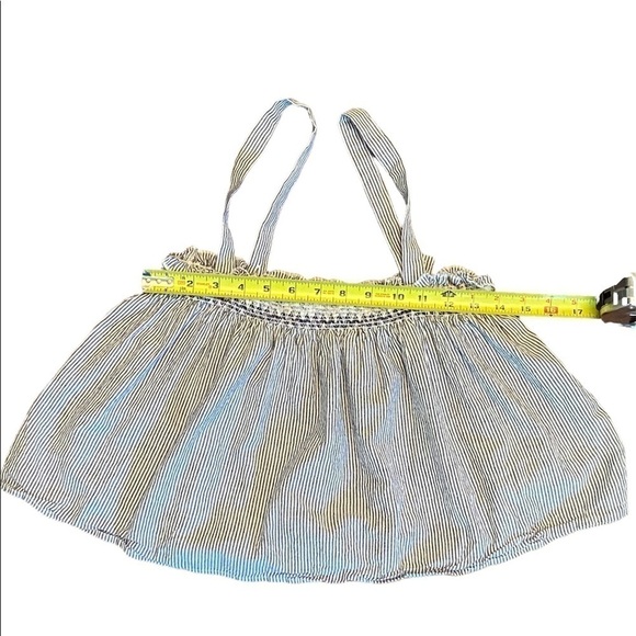 Urban Outfitters Cropped Gray & White Striped Tank Size Medium Button Straps. - Picture 3 of 11